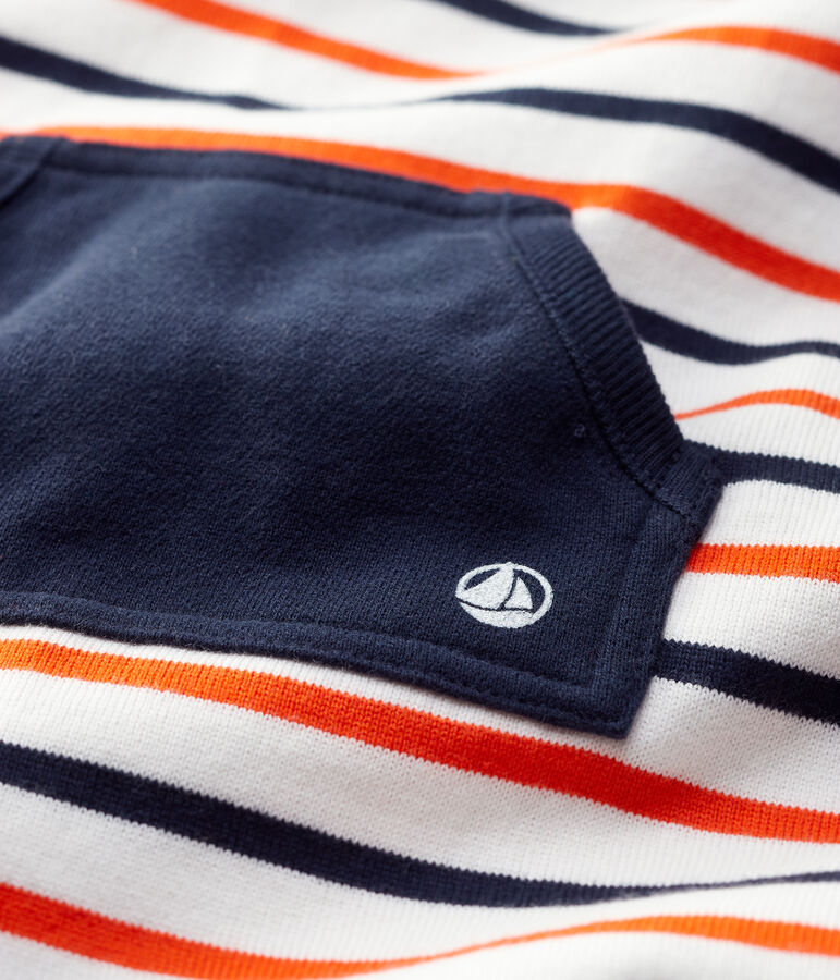 Baby-Overall aus Molton. weiss/blau/orange
