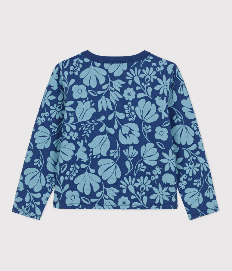 Bedruckter Kinder-Cardigan aus gestepptem Doppeljersey f&uuml;r M&auml;dchen blau/blau