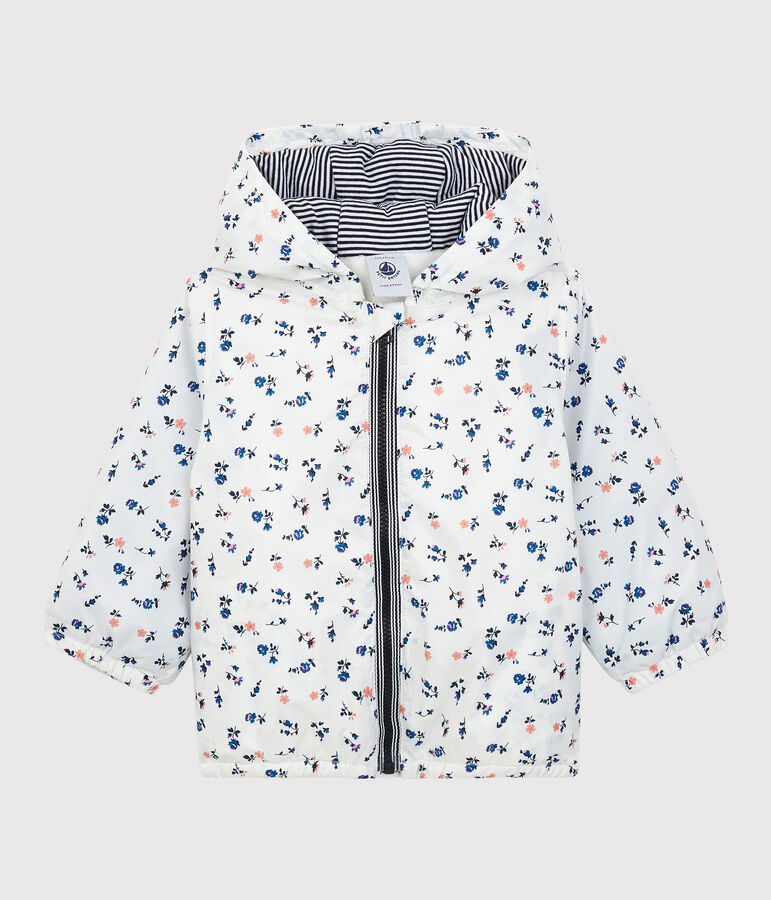 Warme Baby-Windjacke aus Polyester. weiss/vielfarbig