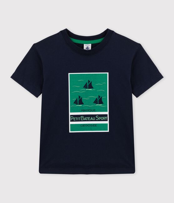 Kurzärmeliges Kinder-T-Shirt aus Jersey für Jungen blau SMOKING