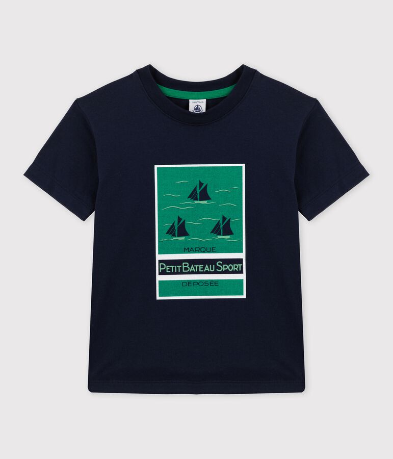 Kurz&auml;rmeliges Kinder-T-Shirt aus Jersey f&uuml;r Jungen blau