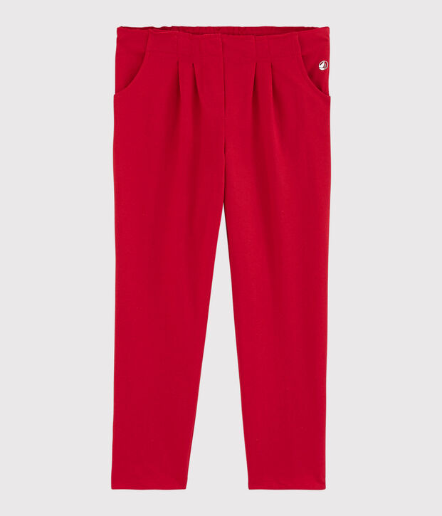 Kinderhose aus Jerseystoff f&uuml;r M&auml;dchen rot