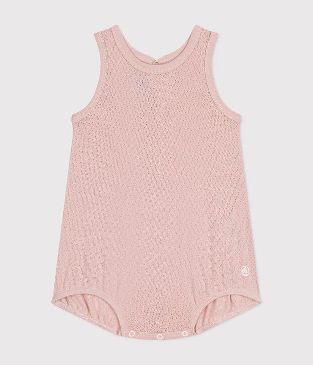 Kurzer Baby-Overall aus Baumwolle rosa