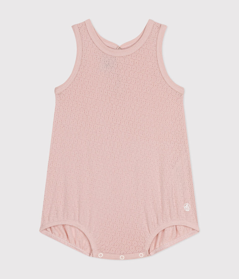 Kurzer Baby-Overall aus Baumwolle rosa