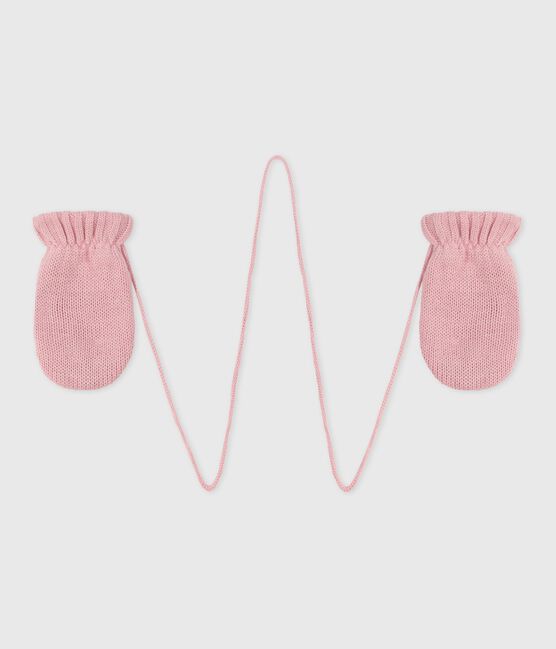 Baby-Fäustlinge aus Strick mit Fleece-Futter rosa CHARME