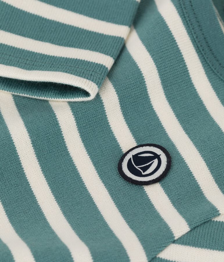 Baby-Streifenshirt aus dickem Baumwolljersey gr&uuml;n/naturfarben