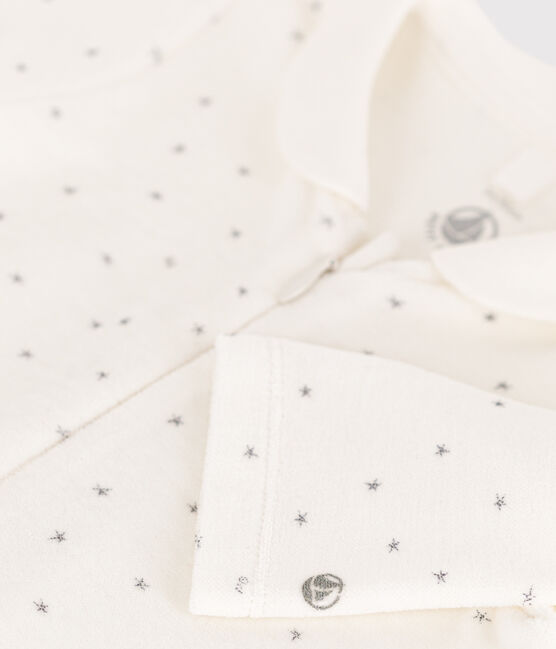 Baby-Pyjama aus Nicki mit Sternenmotiv weiss MARSHMALLOW/grau GRIS