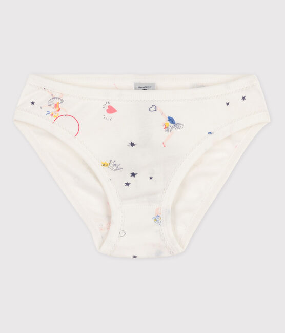 3er-Set Taillenslips aus Baumwolle für Mädchen weiss MARSHMALLOW/weiss MULTICO