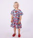 Kurz&auml;rmeliges Kinder-Kleid aus Baumwolle mit Blumenmotiv