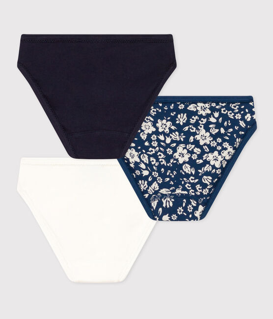 3er-Set Slips aus Baumwolle und Elastan mit Blumenmuster für Mädchen variante 1