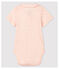 Kurzärmeliger Baby-Body mit Kragen aus Bio-Baumwolle in Rosa rosa FLEUR/blau EDNA