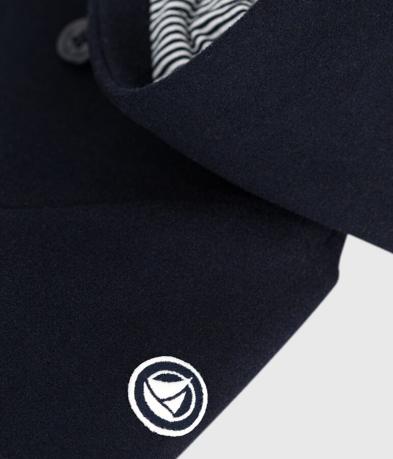 Kinder-Caban aus einfarbiger Schurwolle blau