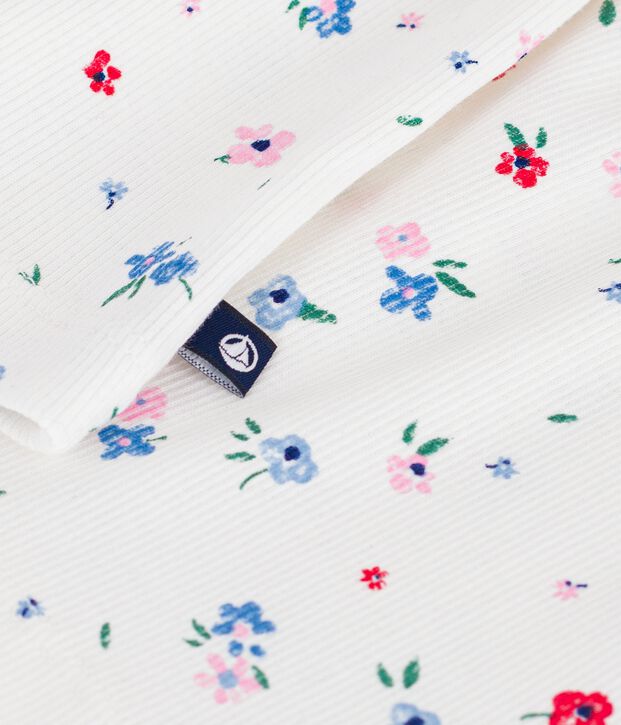 Kurz&auml;rmeliges Kinder-T-Shirts aus Baumwolle mit Blumenmuster weiss/vielfarbig