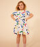 Kurzärmeliges Kleid mit Printmotiv aus Baumwolle Kinder/Mädchen weiss MARSHMALLOW/weiss MULTICO