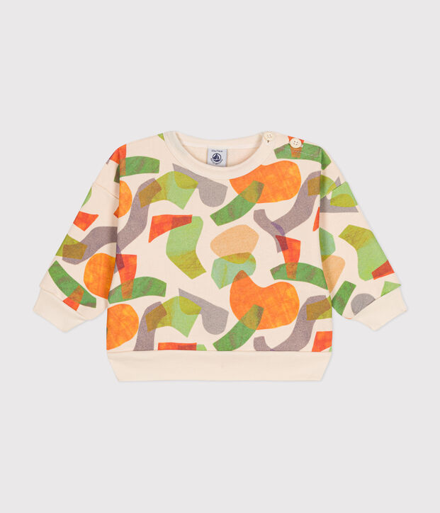 Baby-Sweatshirt aus Molton naturfarben/vielfarbig