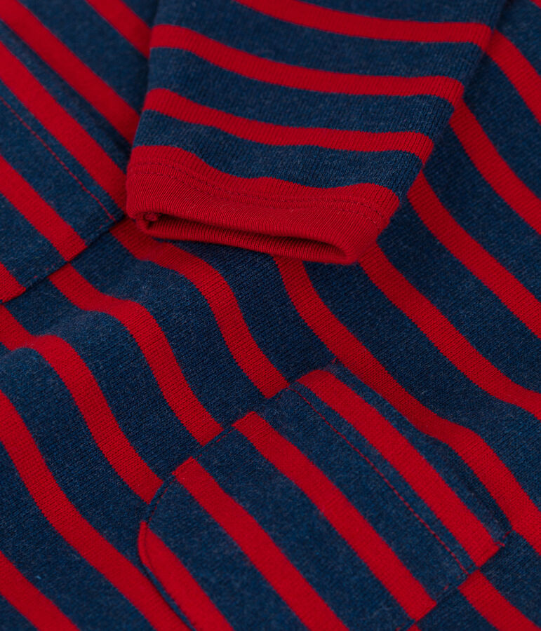 Baby-Overall aus dickem Jersey im Streifenlook blau/rot