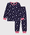 Kinder-Pyjama aus Molton mit Stern-Motiv blau SOIR/ MARSHMALLOW