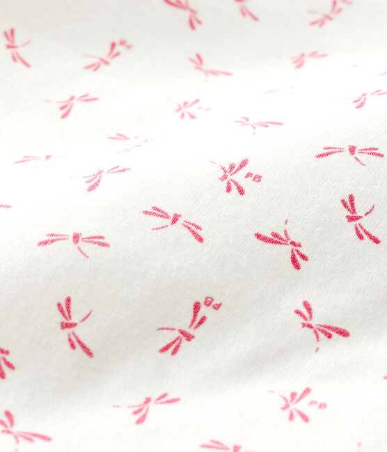 Strampler aus Rippstrick weiss MARSHMALLOW/rosa GROSEILLER