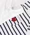 Baby-Set Latzhose und Body aus Baumwolle mit Kragen und Streifen weiss/blau