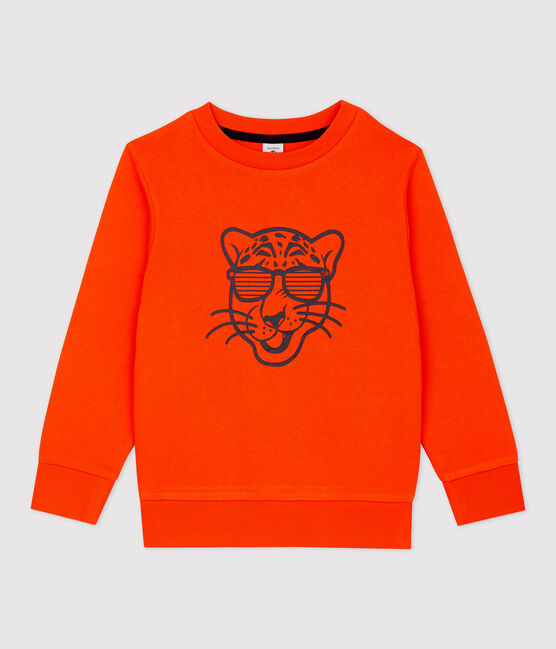 Kinder-Sweatshirt aus Molton für Jungen orange CAROTTE