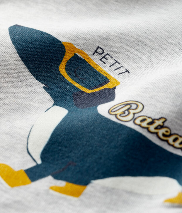 Baby-T-Shirt f&uuml;r Jungen grau/gelb