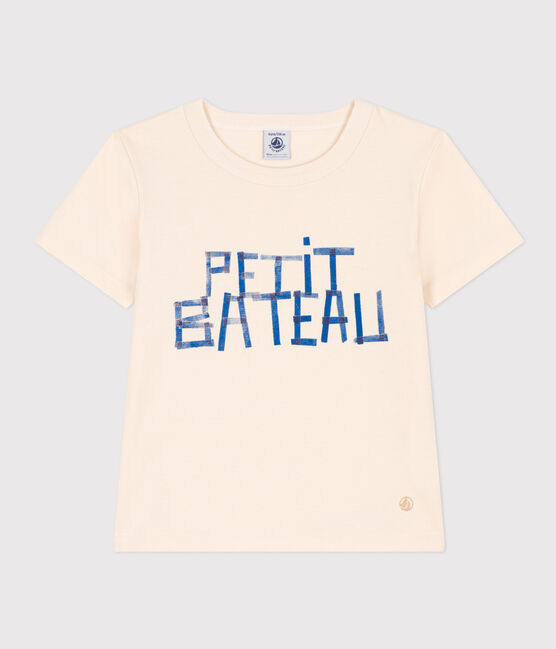 Kurzärmeliges T-Shirt aus Baumwolle für Kinder/Jungen naturfarben AVALANCHE