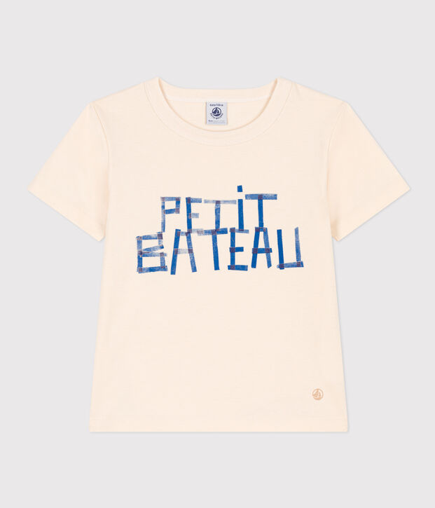 Kurz&auml;rmeliges T-Shirt aus Baumwolle f&uuml;r Kinder/Jungen naturfarben