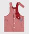 &Auml;rmelloses Baby-Kleid aus Baumwolle mit Streifen und Herz-Aufn&auml;her rosa/rosa