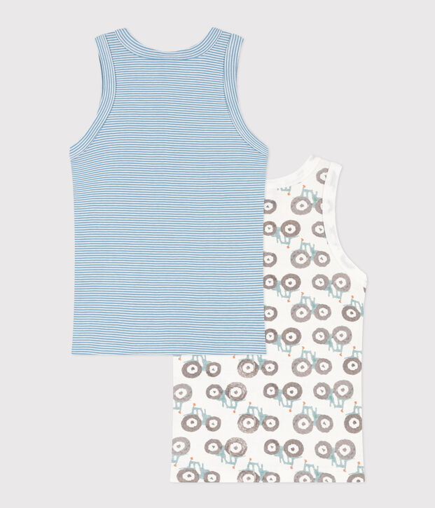 2er-Set Unterhemden aus Baumwolle mit Treckermotiv f&uuml;r Jungen vielfarbig