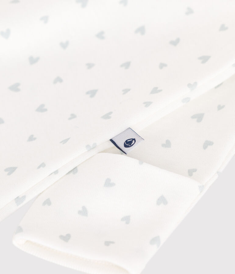 Baby-Kombi-Overall aus Baumwolle mit Kragen und kleinen Herzen weiss/vielfarbig