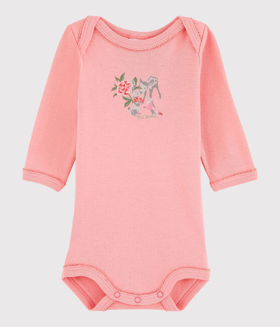 Langärmeliger Baby-Body Mädchen rosa Gretel