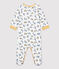Baby-Strampler aus Baumwolle mit Panther-Muster weiss MARSHMALLOW/weiss MULTICO