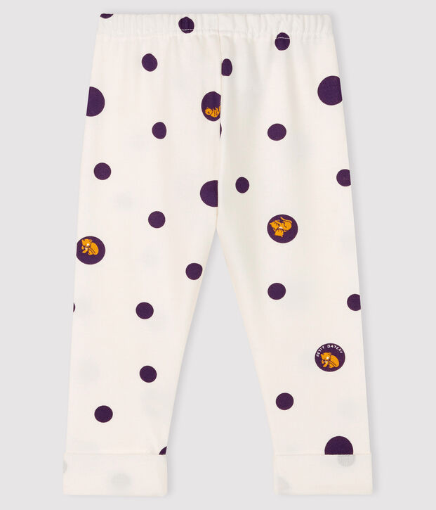 Baby-Hose aus Molton f&uuml;r M&auml;dchen weiss/vielfarbig