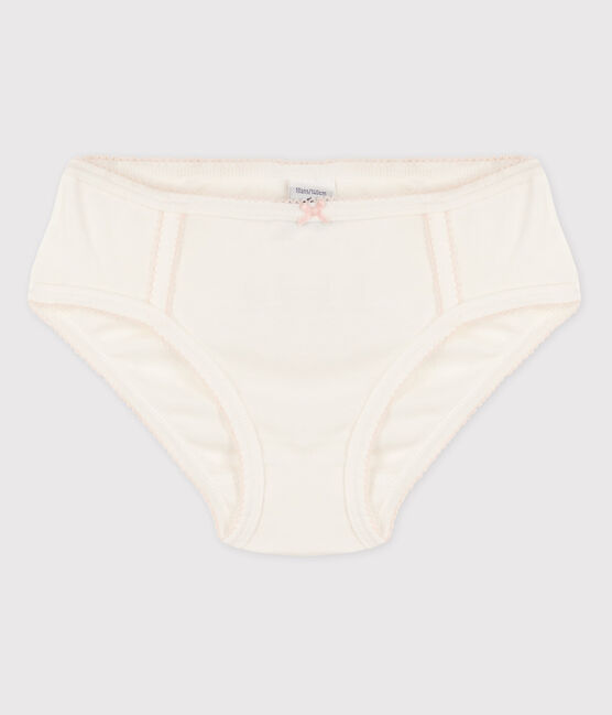 3er-Set Slips aus Baumwolle und Elastan mit Blumenmuster für Mädchen weiss MARSHMALLOW