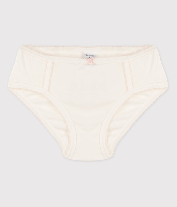 3er-Set Slips aus Baumwolle und Elastan mit Blumenmuster f&uuml;r M&auml;dchen weiss