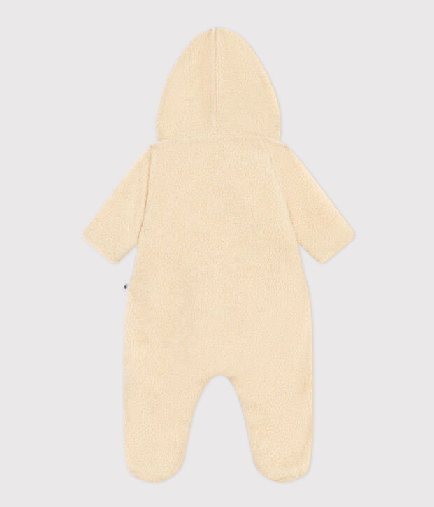 Baby-Schneeanzug mit Kapuze aus Sherpa naturfarben