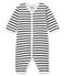 Unisex Baby Strampler ohne Fuß aus gedoppeltem Jersey weiss MARSHMALLOW/blau SMOKING