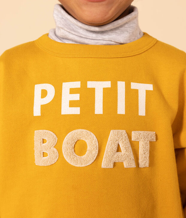 Sweatshirt mit Printmotiv aus Molton gelb