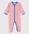 Gestreifter Baby-Strampler aus Bio-Baumwolle rosa PAPAYE/ MARSHMALLOW