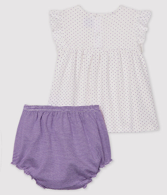 Zweiteiliges Baby-Set für Mädchen violett REAL/weiss MARSHMALLOW