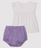 Zweiteiliges Baby-Set für Mädchen violett REAL/weiss MARSHMALLOW