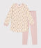 Nachthemd aus aufgerautem Jersey mit Blumenmuster für Kinder rosa SALINE/weiss MULTICO