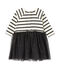 Baby-Mädchen-Kleid im Materialmix beige COQUILLE/grau CAPECOD