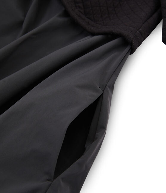 Langärmliges Kleid aus Materialmix für Damen schwarz NOIR