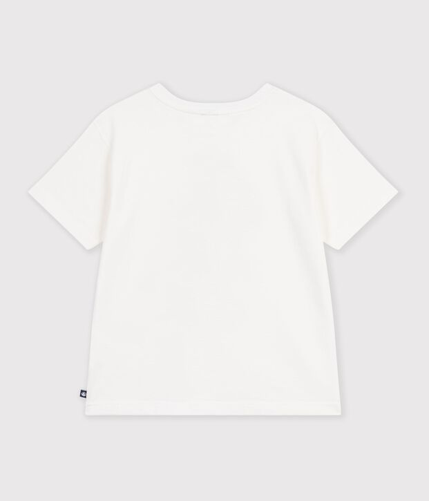 Kurz&auml;rmeliges Kinder-T-Shirt mit Motiv weiss