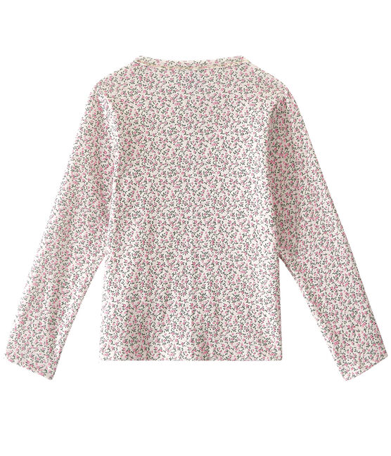 Bedruckter Mädchen-Cardigan weiss MARSHMALLOW/weiss MULTICO
