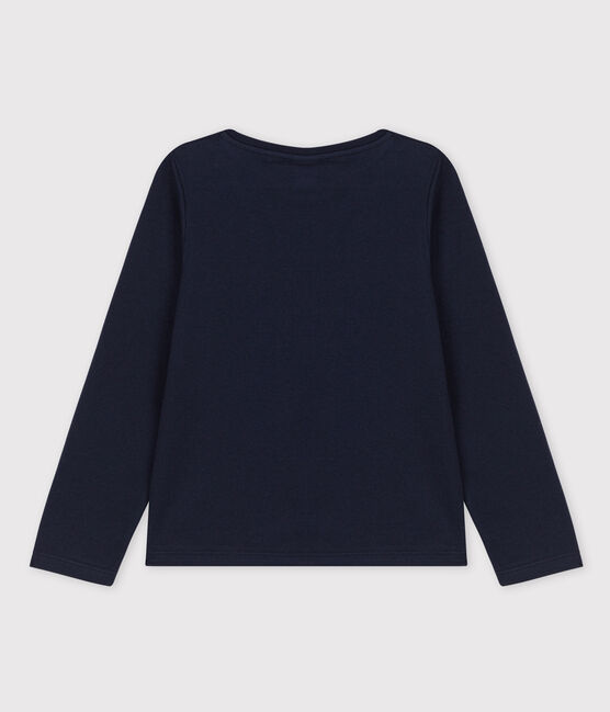 Langärmeliges Kinder-T-Shirt aus Jersey für Mädchen blau SMOKING