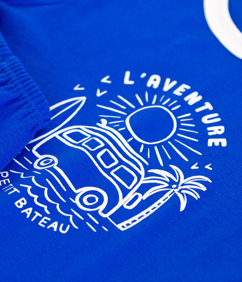 Kinder-Kurzpyjama aus Baumwolle blau PERSE