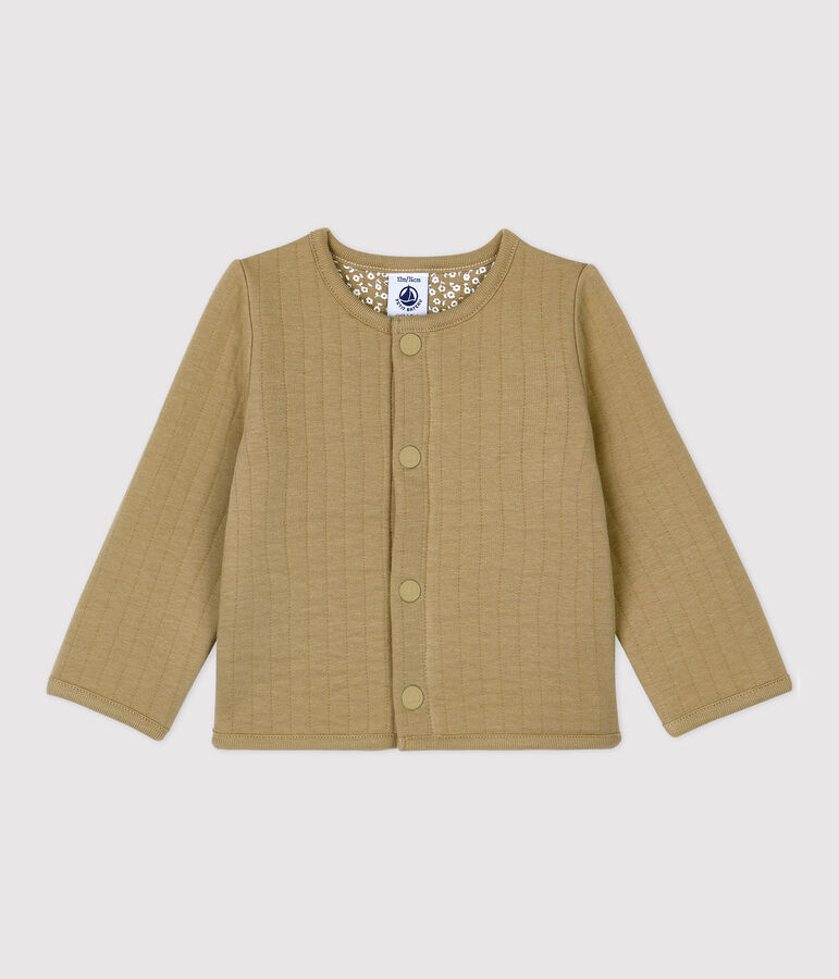 Baby-Cardigan aus gestepptem Doppeljersey. beige