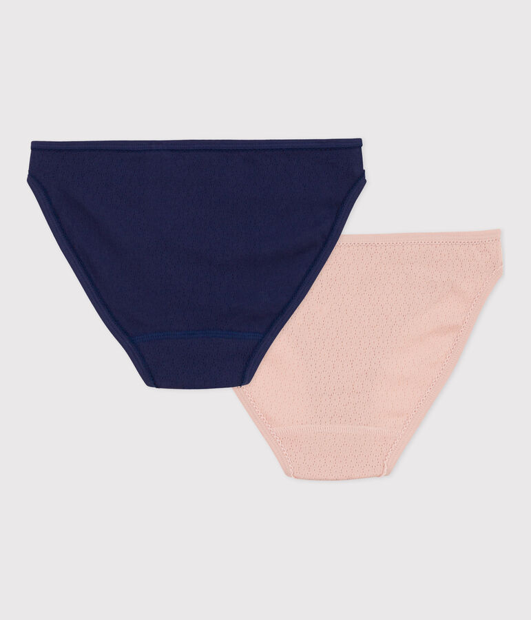 2er-Set Slips aus Aujour-Baumwolle f&uuml;r Damen vielfarbig